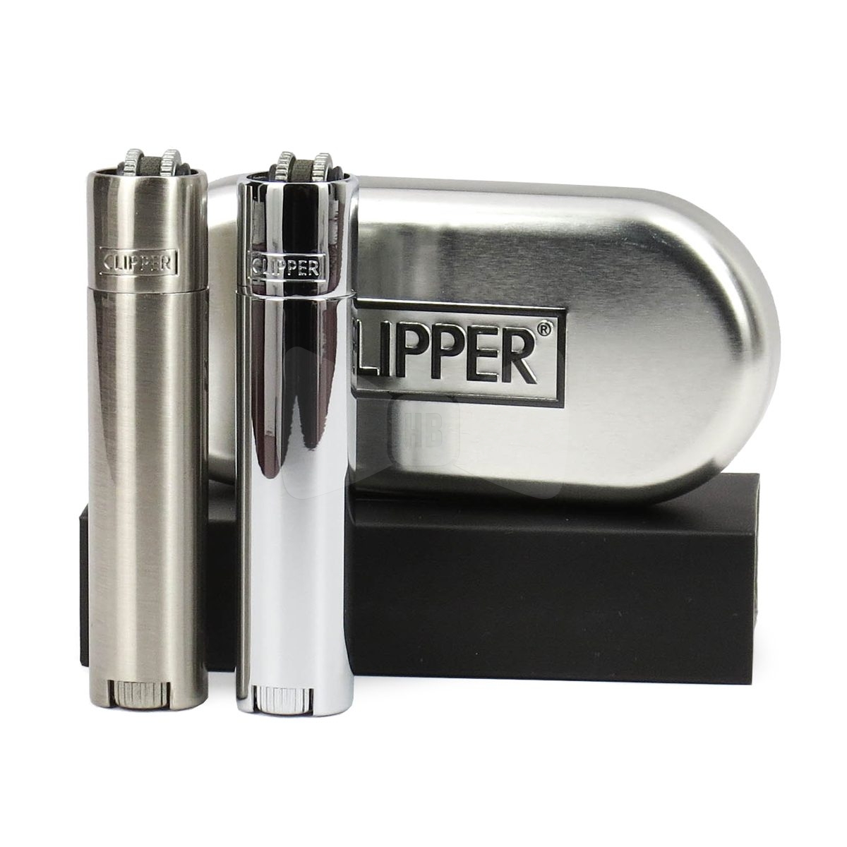 Clipper Full Metal Silver Lighters Two pack Lighters
