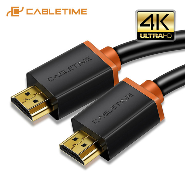 cabletime hdmi to hdmi cable 2.0 4k 60hz m/m cable adapter 1m 1.8m 3m 5m audio extractor for pc display c165
