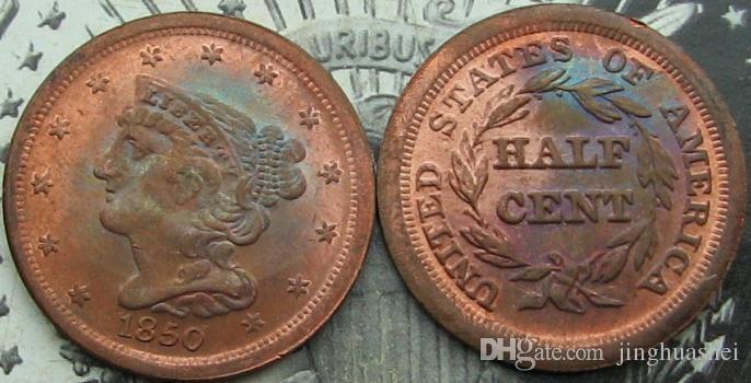 USA 1840-1857 Braided Hair Half Cent copy coins commemorative Free Shipping