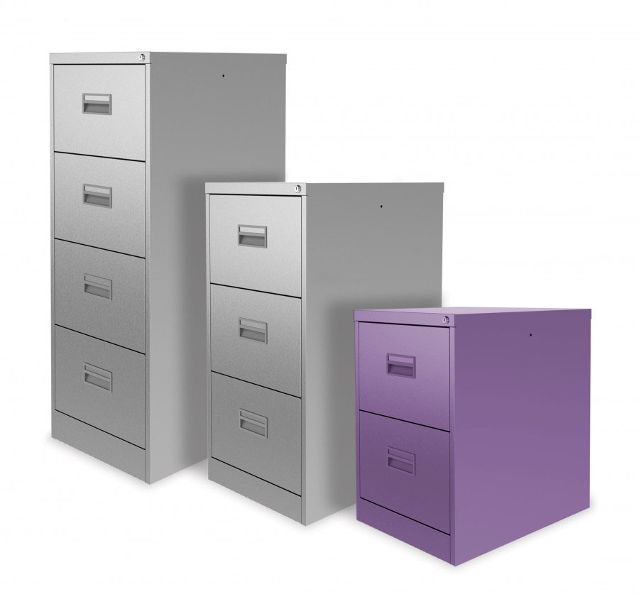 A4 Lockable Filing Cabinet- 2 Drawers- Lilac