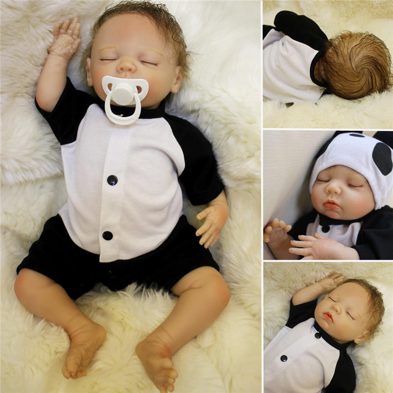 Lovely 18inch Soft Silicone Vinyl Real Life girl Boy Reborn Baby Newborn Baby Doll