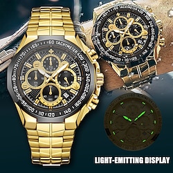 Wwoor Top Brand Watches Men Luxury Black Sports Chronograph Clock Military Big Quartz Full Steel Wristwatch Lightinthebox