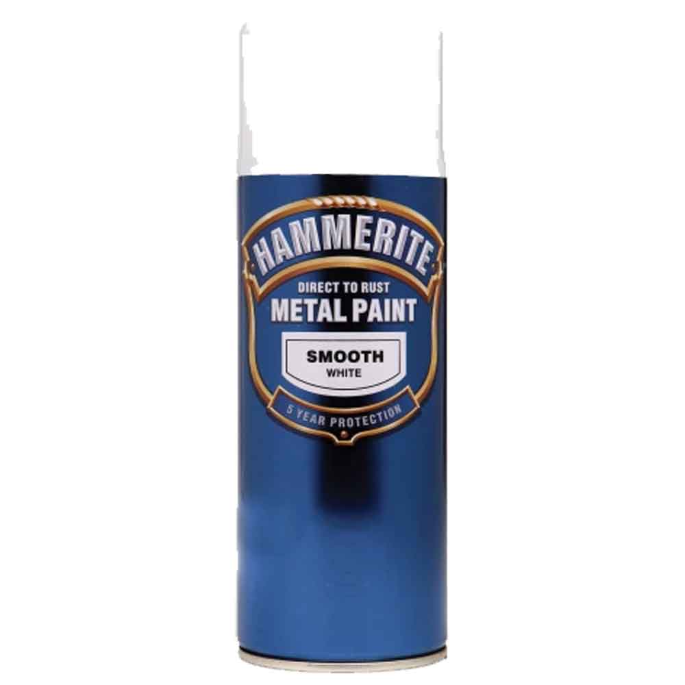 Hammerite 'Direct To Rust' Metal Paint - Smooth White 400ml Aerosol