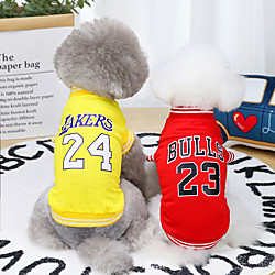 Dog Cat Shirt / T-Shirt Letter  Number Basic Cool Adorable Dailywear Casual / Daily Dog Clothes Puppy Clothes Dog Outfits Breathable Yellow Red Blue Costume for Girl and Boy Dog Polyster S M L XL XXL Lightinthebox