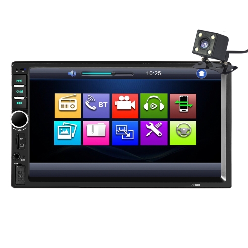 7 inch Touch Screen HD Radio MP3 MP5 Player 7018B 2DIN Car Radio BT Audio Stereo USB  with Rear View Camera