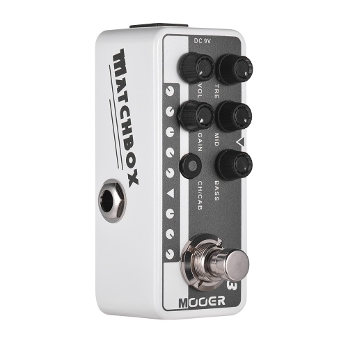 Mooer MICRO PREAMP Série 013 MATCHBOX Classique Américain Préamplificateur numérique Préamplificateur Guitare Effet Pédale Double Chaîne Egaliseur 3 Bandes avec True Bypass