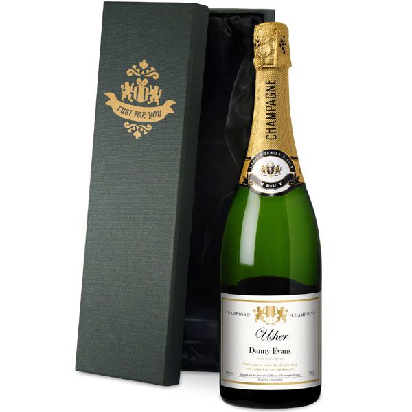 Usher Personalised Champagne Gold Gift Carton