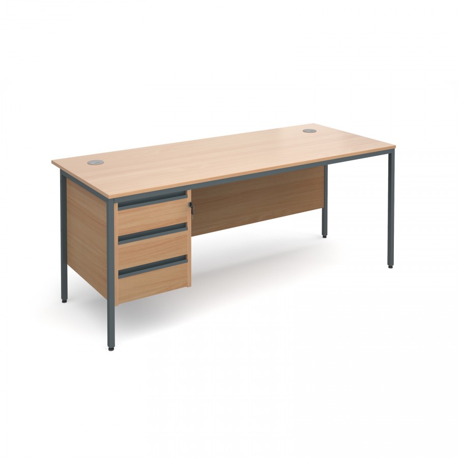 Maestro Straight Beech Office Desk 1786mm With Drawers