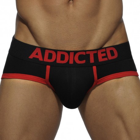 Addicted Basic Colors Brief - Black - Red XS