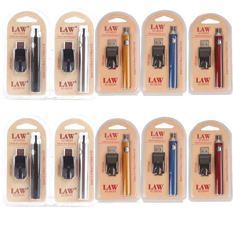 Law Preheating VV Battery with USB Charger 350/650/1100mAh PreHeat O Pen Bud Touch Vape CE3 G2 G5 G10 Cartridges