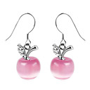 Boucles d'oreilles pendantes en alliage d'Europe-femmes de modèle Opal slivery (1 paire) (blanc, rose)