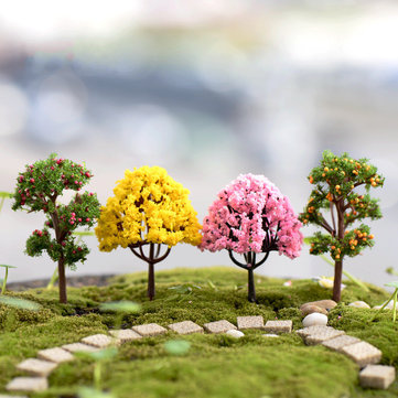 8pcs/lot Artificial Tree Miniature Plants Fairy Garden Gnome Moss Terrarium Decor Crafts Bonsai