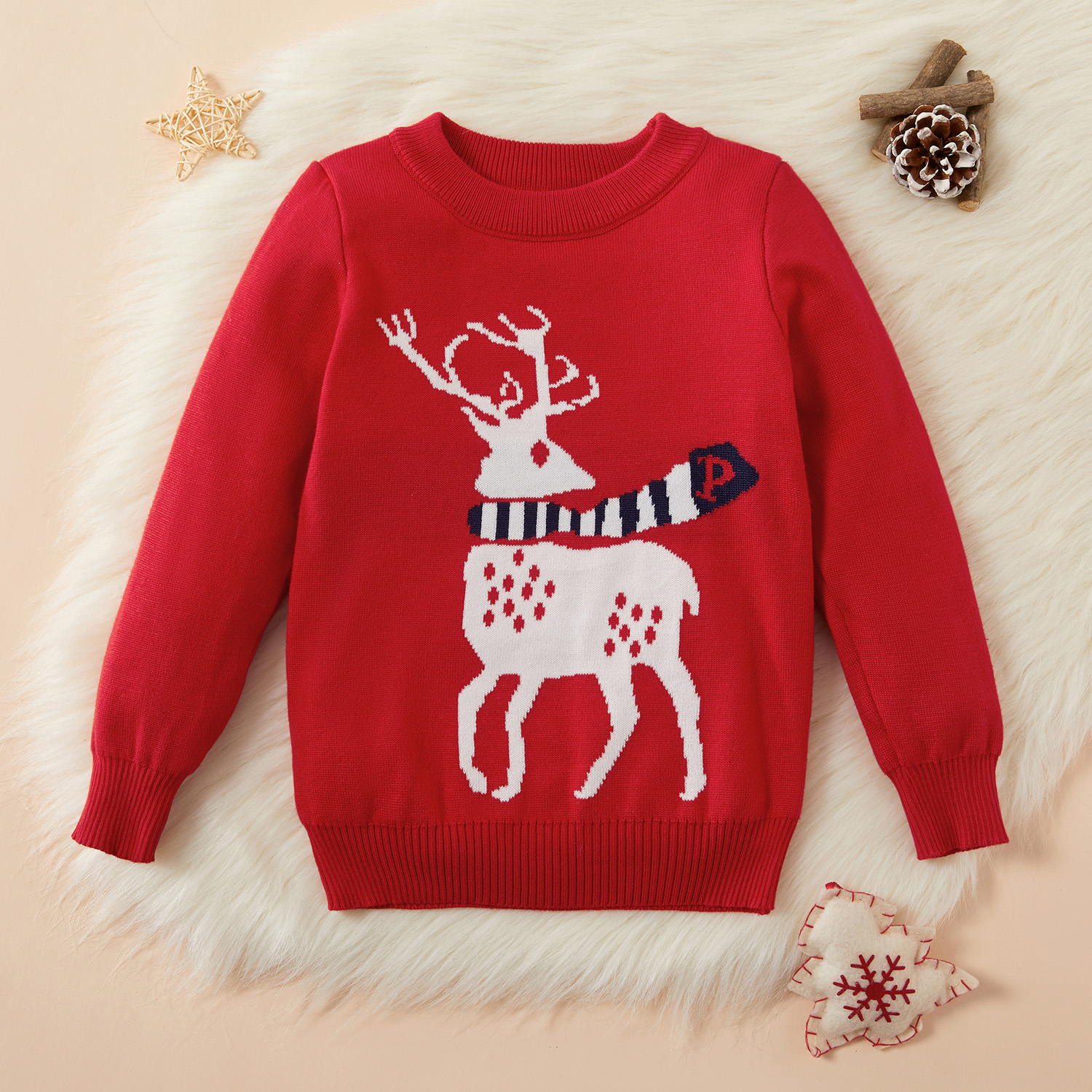 Baby / Toddler Christmas Elk Print Long-sleeve Sweater