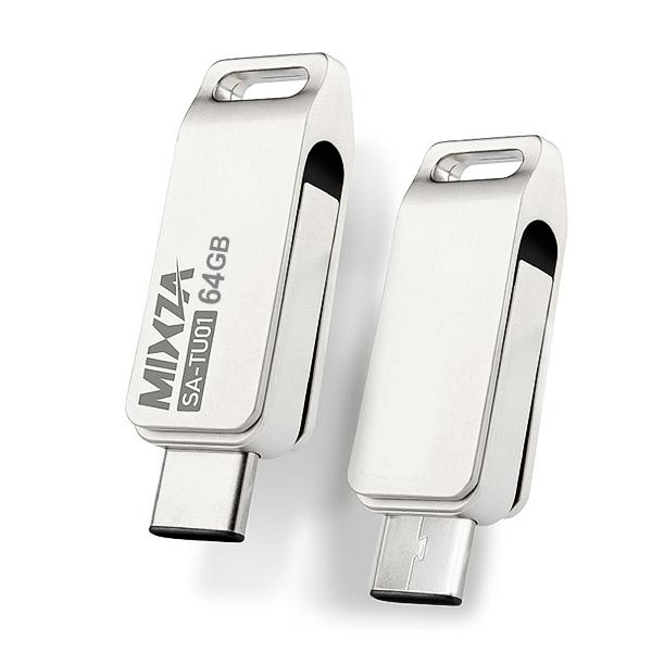 MIXZA SA-TU01 Super-Speed-USB3.0 Typ-C-USB-Flash-Laufwerk 64GB OTG Dual-Stecker USB-Stick Mini-USB-Stick-Typ-C-U Festplatte f¨¹r Smartphone