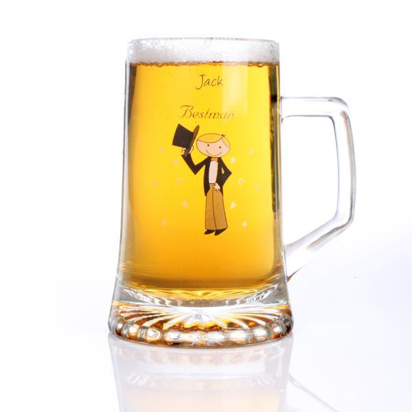 Cartoon Character Crystal Stern Pint Glass Brother of the Groom