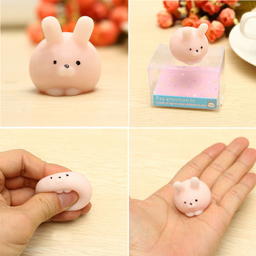 Mochi Pink Bunny Ball Kawaii Squishy Squeeze Cute Healing Toy  Collection Stress Reliever Gift Decor