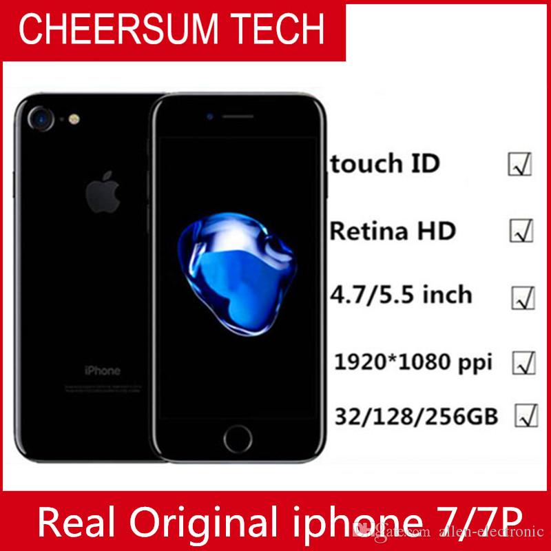 Original Unlocked Apple iPhone 7/iphone 7 plus 4G LTE Quad core 4.7'' 12MP 2G RAM 32G/128G/256G ROM Fingerprint refurbished Phone 3pcs