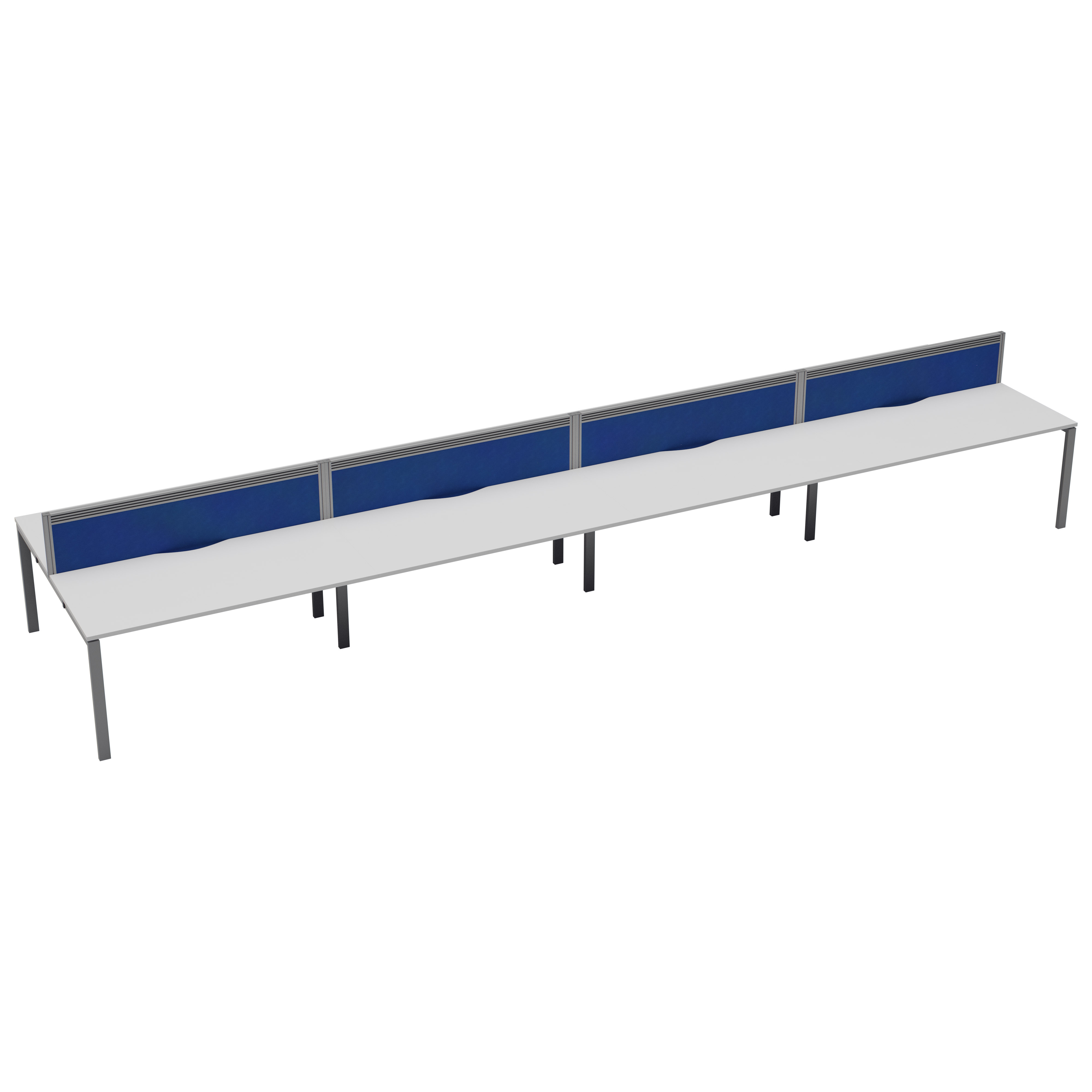 CB 8 Person Bench 1600 x 780 - White Top and Silver Legs