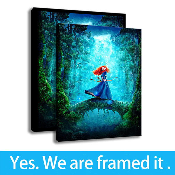 oil painting on canvas hd print room decor art pixar posters brave framed art - ready to hang - framed