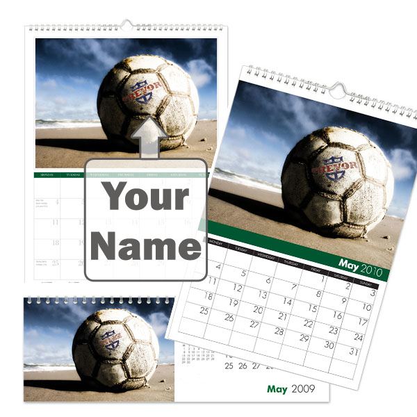 Personalised Football Fan Calendar A4