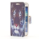 Tiger Head Style Leather Case with Card Slot and Stand for Samsung Galaxy S4 Mini i9190