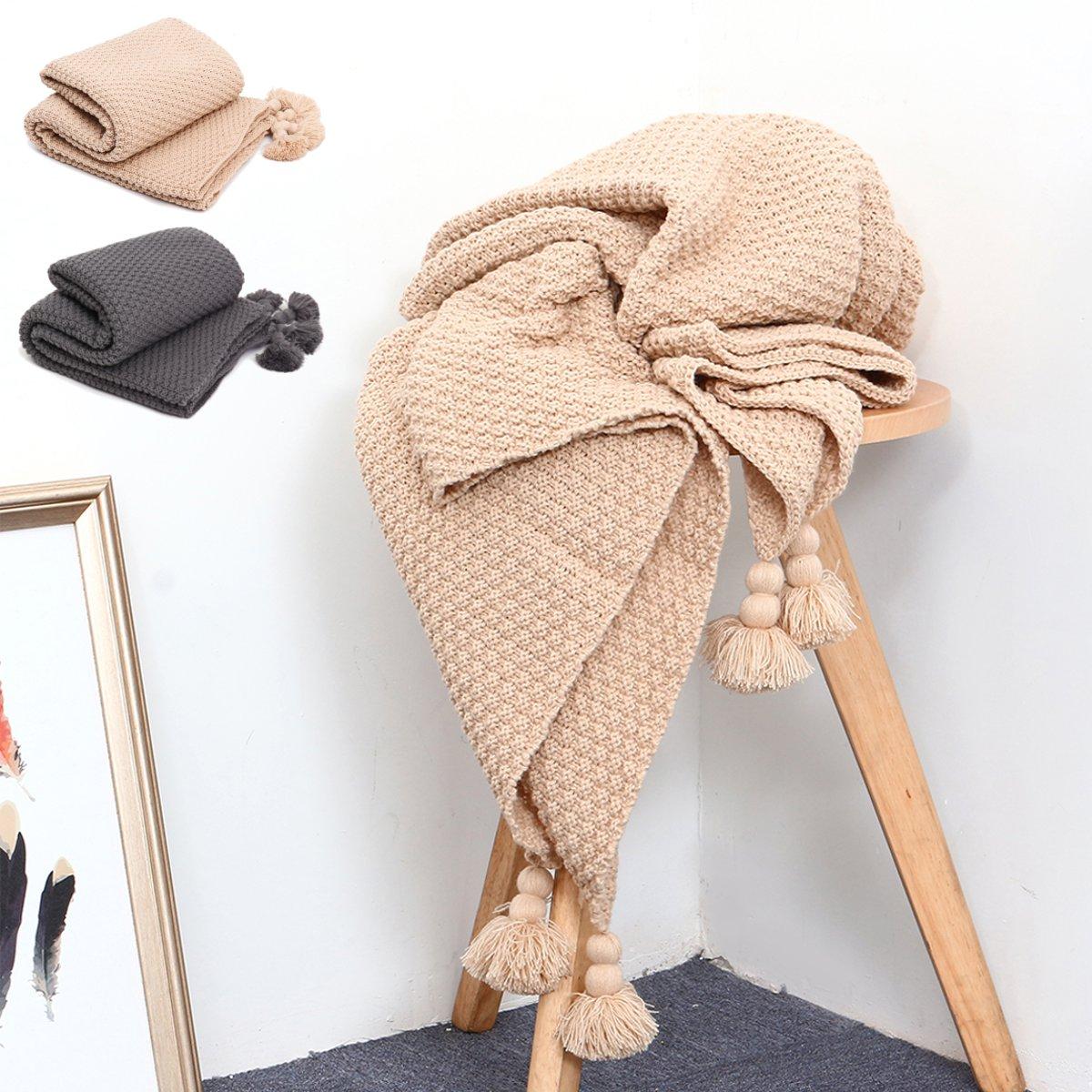 Cotton Knit Throw Blankets Soft Warme kabelgestrickte Throw Schlafsofa Wohnkultur