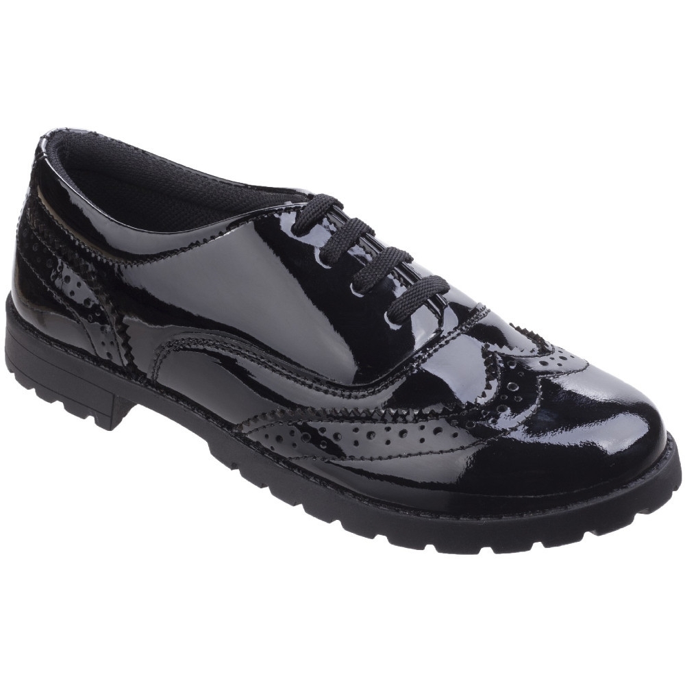 Hush Puppies Girls Eadie Junior Brogue Patent School Shoes UK Size 13 (EU 32  US 13.5)
