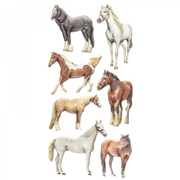Relief-Sticker, Pferde, 17,5cm x 9cm