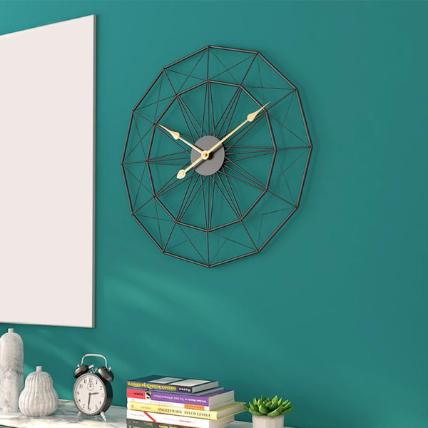 1pc 50cm nordic style art iron clock bedroom wall-frame living room mute hanging wall clock creative fashion home decor 20 inch