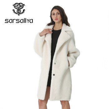 Winter Women Wool Coat Cashmere Female Long Coat Blends Woolen Elegant Autumn Jacket For Ladies Thick Warm Fur Clothes Girl 2019