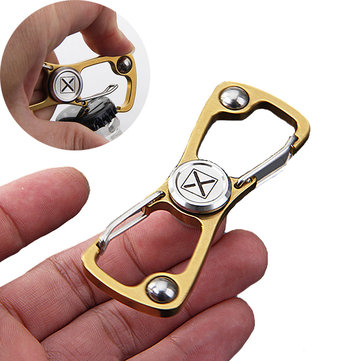 MATEMINCO EDC Multifunctional Hand Spinner Climbing Buckle Key Ring 3Cr13 Stainless Steel Fingertips Spiral Fingers Gyro