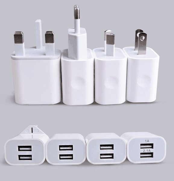 Dual USB Travel Chargers AU US EU UK Plug 2A Home AC Power Adapter 2 Ports Fast Quick Charging For iPhone 7 8 X 11 12 Samsung HUAWEI Xiaomi LG HTC OPPO Sony Wall Charger