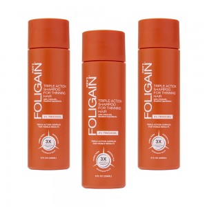 Foligain - Shampoing Contre la Chute de Cheveux Homme - 2% de Trioxidil - 236 ml - 3 flacons