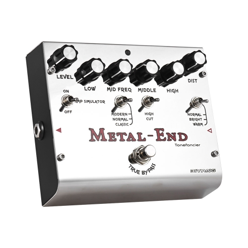 BIYANG METAL-END Pedal de efectos de distorsión Pro Endo simulador de amplificador incorporado EQ con True Bypass Carcasa de metal completo