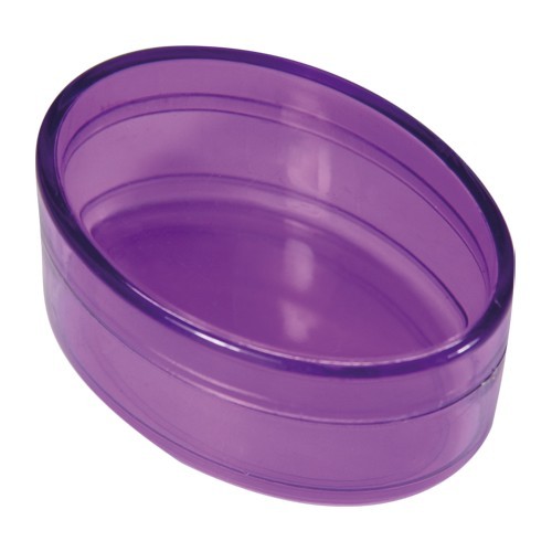 Acryl-Oval-Dosen, 6,4 x 4,4 x 3 cm, 2 Stück, violett