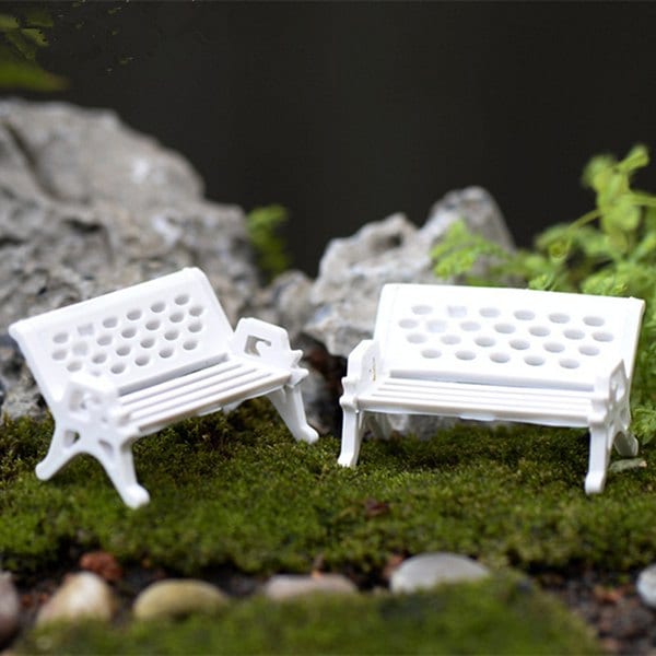 Microlandschaft Mini Park Bench Model Toy Decorative Ornament 4pcs