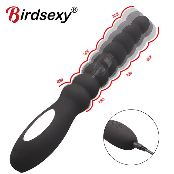 10 Speed Anal Vibrator Anal Beads Prostate Massage Dual Motor Butt Plug Stimulator USB Charge Vibrators Sex Toys For Men Women