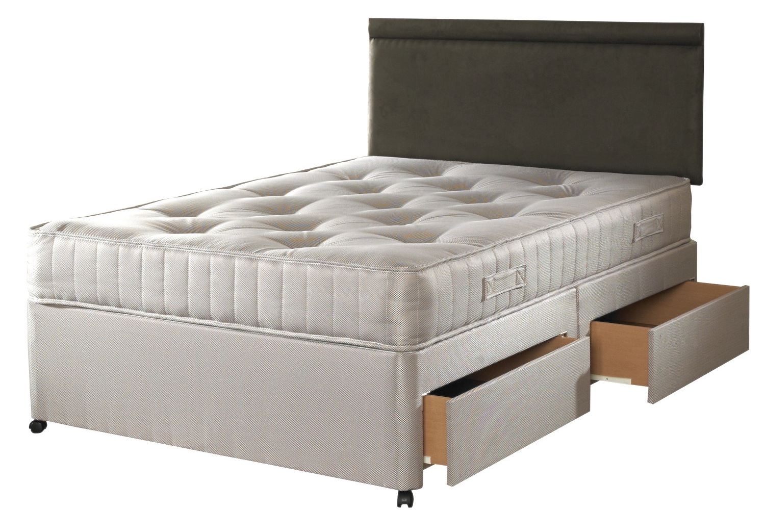 Magic Orthopaedic Coil Spring Tufted Divan Bed-Double-4 Drawers