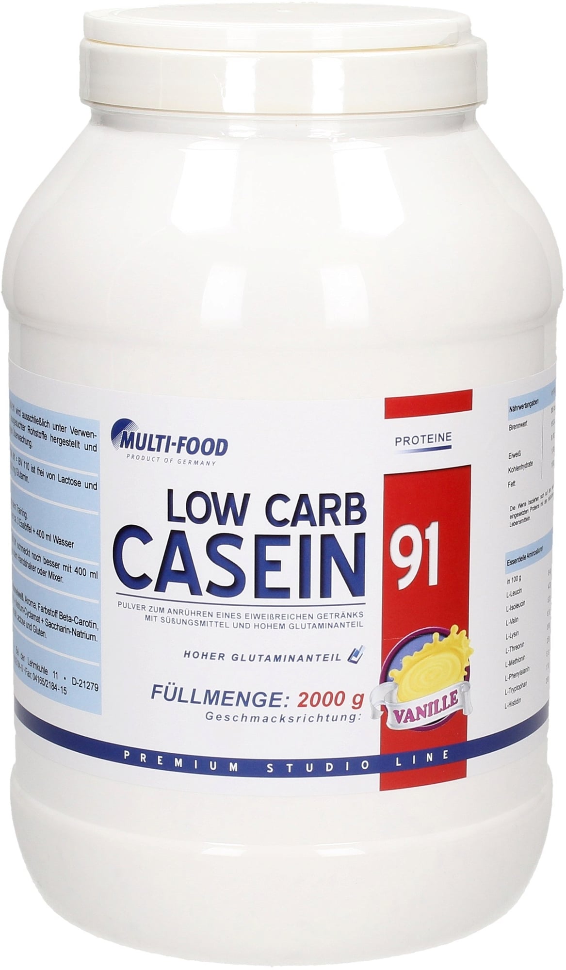 Multi-Food LOW CARB CASEIN 91, 2000g Dose - Vanille