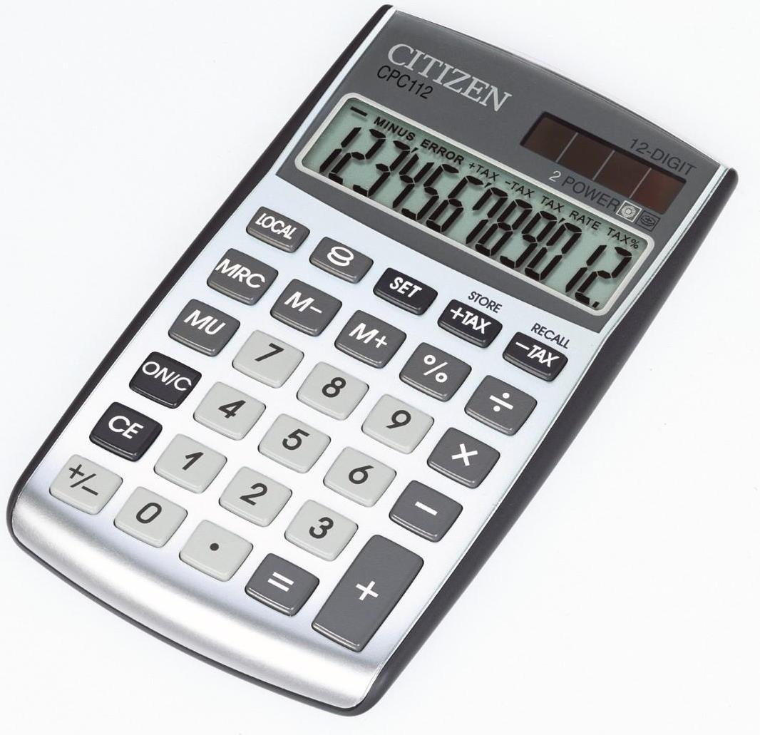 Citizen CPC-110 Taschenrechner Tasche Einfacher Taschenrechner Silber (CPC112WB)
