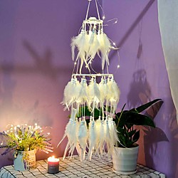 Boho Dream Catcher Handmade Gift Wall Hanging Decor Art Ornament Crafts Circle Feather For Kids Bedroom Wedding Festival 1577cm Lightinthebox