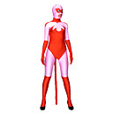 Unisexe puissant style sorcière rouge et rose Lycra Zentai