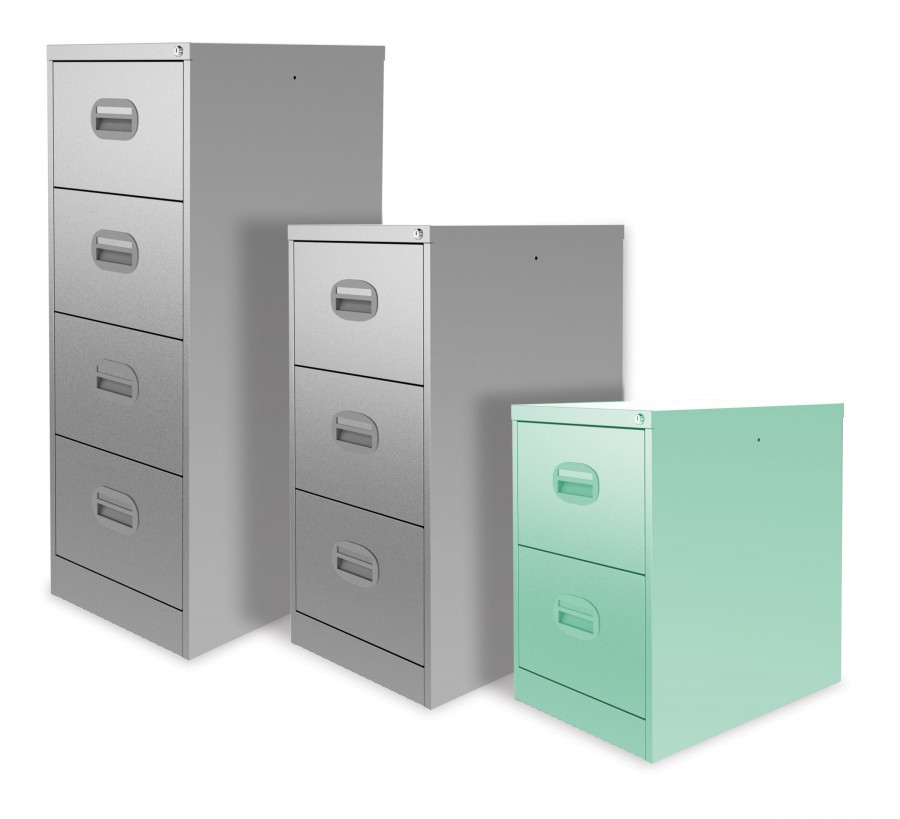 2 Drawer Lockable Filing Cabinet- Peppermint Green