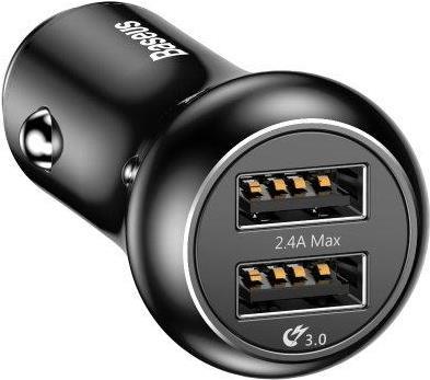 Baseus Gentry Premium Autoladegerät 2 x USB / 3A / Qualcomm Schnellladung 3.0 / Juodas