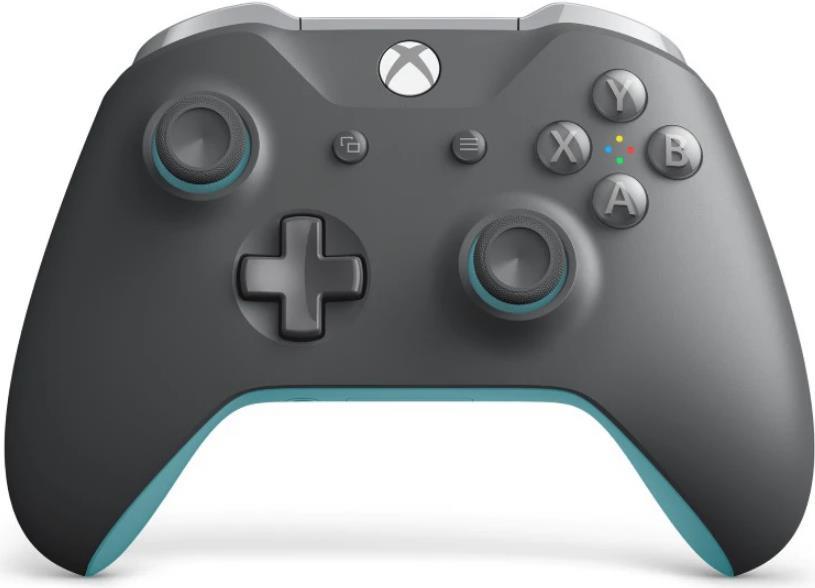 Microsoft Xbox Wireless Controller - Game Pad - kabellos - Bluetooth - Grau, Blau - für PC, Microsoft Xbox One, Microsoft Xbox One S, Microsoft Xbox One X (WL3-00106)