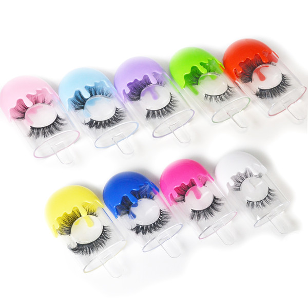 New Wholesale Eyelash Packaging Box Faux Mink Lashes Melted Ice Cream Empty Case Lash Boxes Packaging Bulk