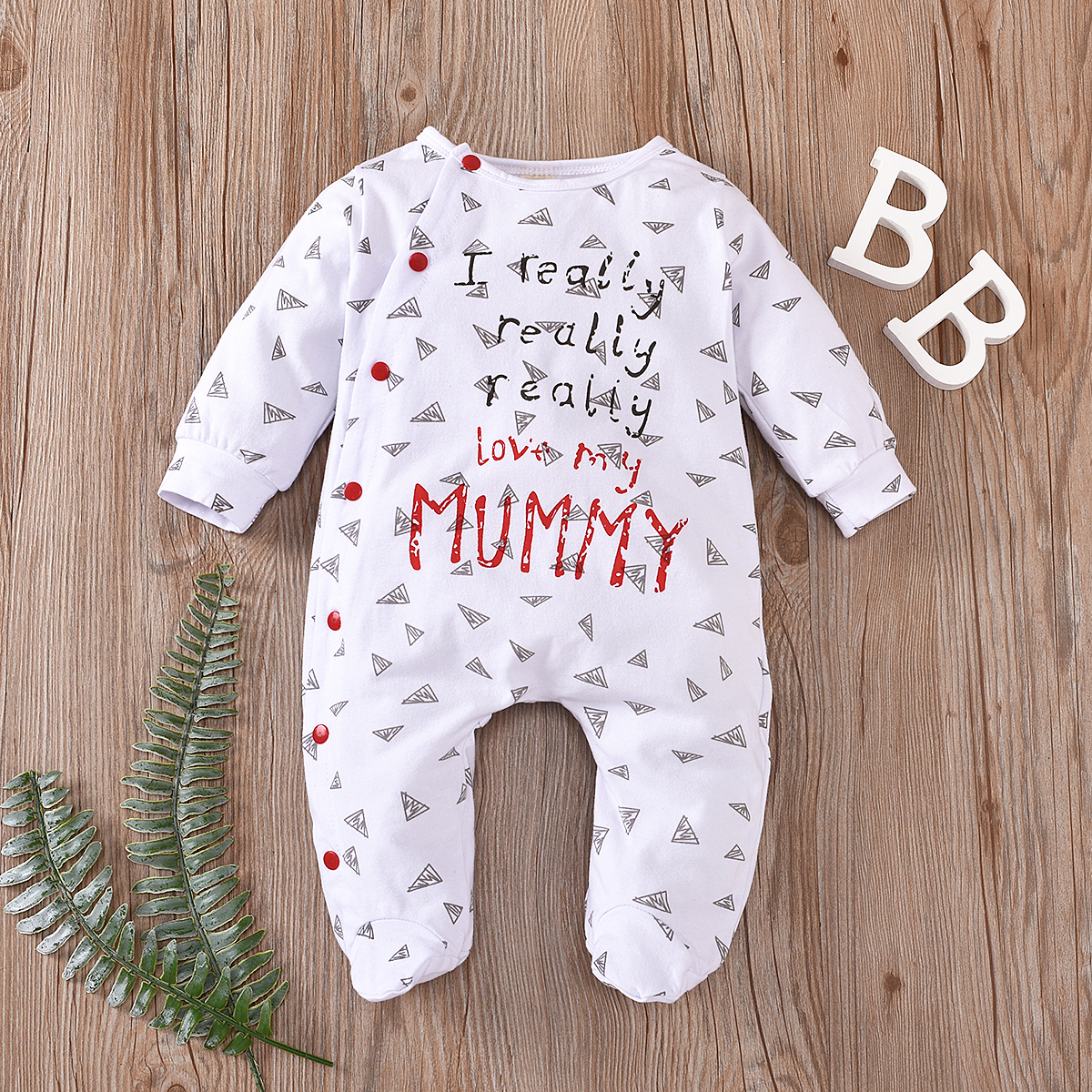 Baby Boy / Girl I Really Love My Mummy/Daddy Print Jumpsuit
