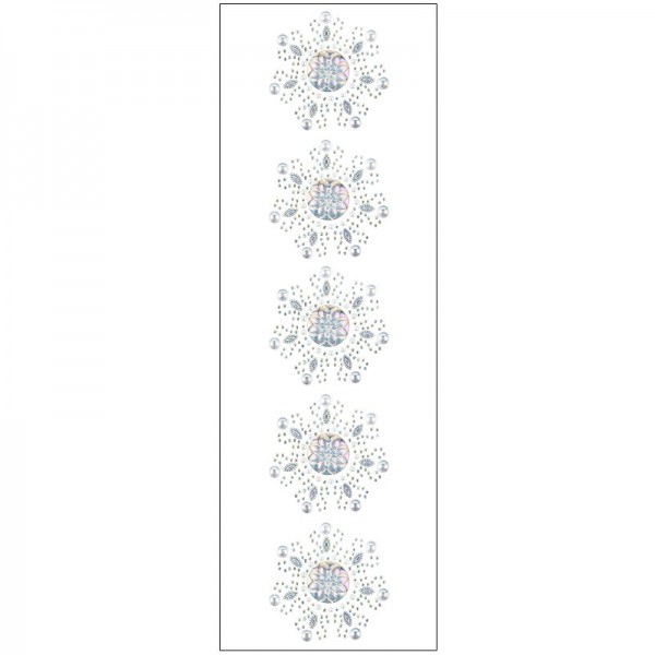 Kristallkunst, Blüten-Ornament 1, 10cm x 30cm, klar irisierend