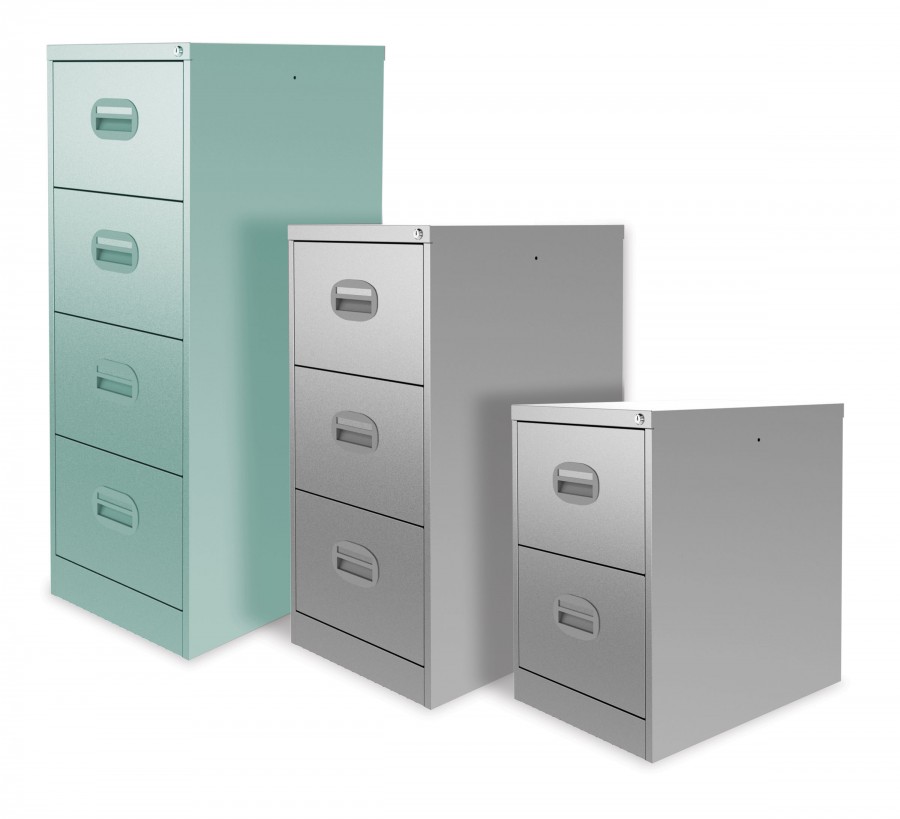 4 Drawer Lockable Filing Cabinet- Peppermint Green