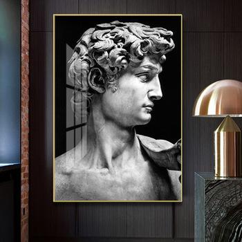 modern black and white david sculpture wall art canvas painting posters and prints pictures for living room home decor
